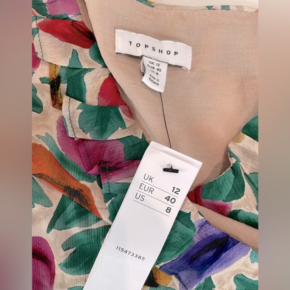 NWT Floral Top Shop Mini Dress/Top Size 8 - Picture 3 of 3